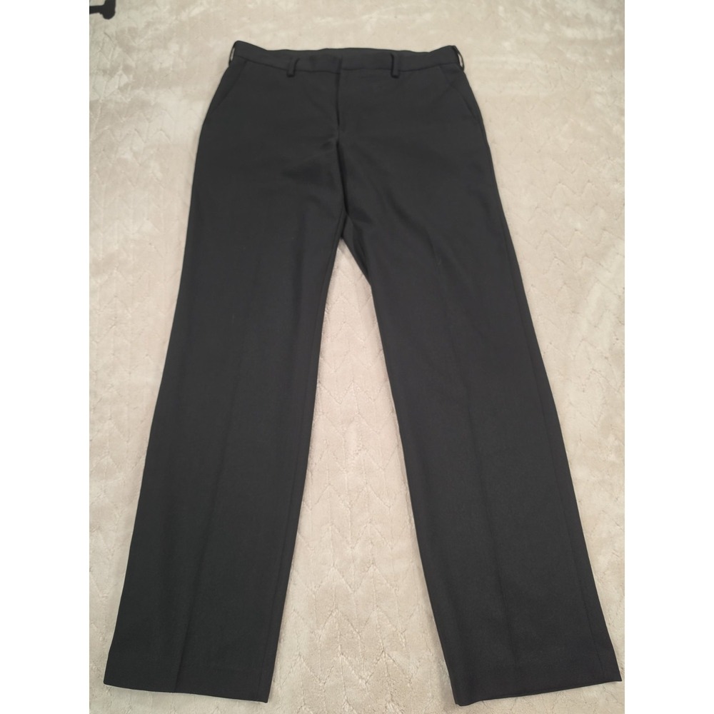Van Heusen Flex Slim Fit Flat Front Stretch Pants Black Mens 34x32 - Picture 9 of 12